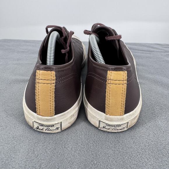 Converse Jack Purcell Shoes Mens 11‎ Womens 12.5 Brown Leather Low Top Sneakers main image 5